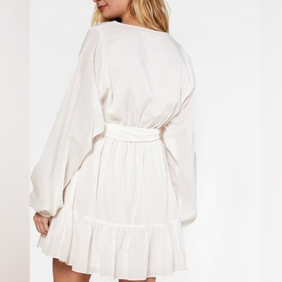 Outerknown Lulu Dress Butter Cream Swiss Dot Size Large - Picture 3 of 10